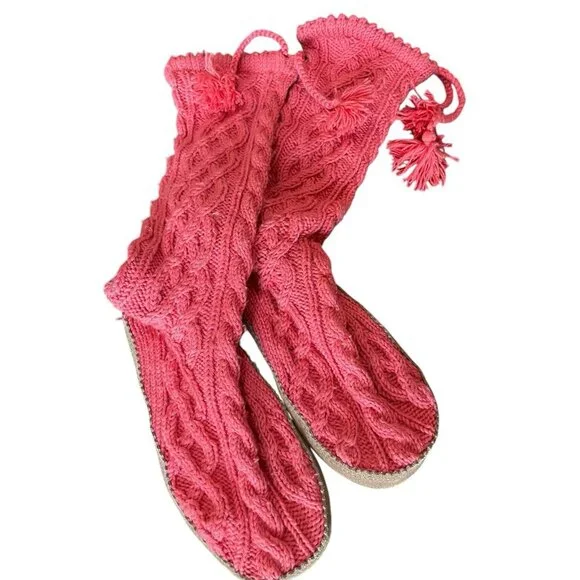 Crew Factory Shoes J Crew Coral Pink Cableknit Moccasin